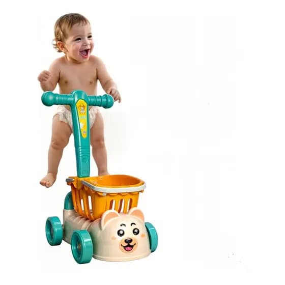ANDADOR BABY C/CESTINHA E 6PCS AZUL ART BRINK
