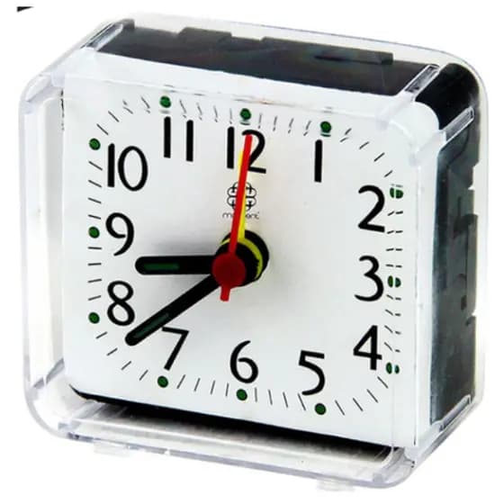 Relógio de Mesa Analógico com Despertador - Silencioso e Compacto, Design Moderno