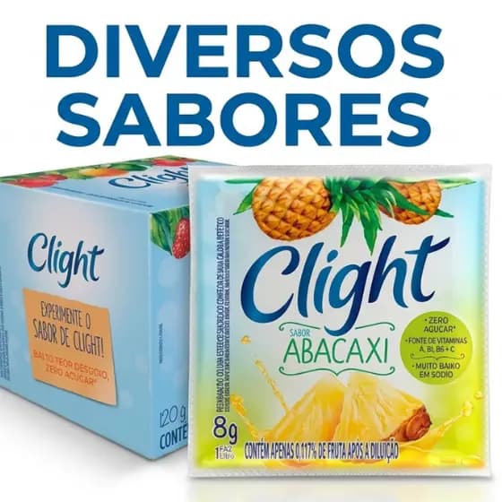 Kit 10 Unidades Suco em Pó Clight Zero açucar Fitness Refresco
