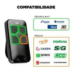 Controle Remoto TX Dual Gate PPA 433MHz Dupla Tecnologia Rolling Code e Code Learn 4 Teclas