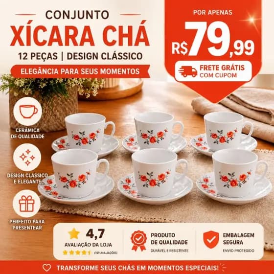 Conjunto de Xicara Cha Ceramica 12 Pecas Design Classico Pires Branca Elegante #superluxo #mesalinda