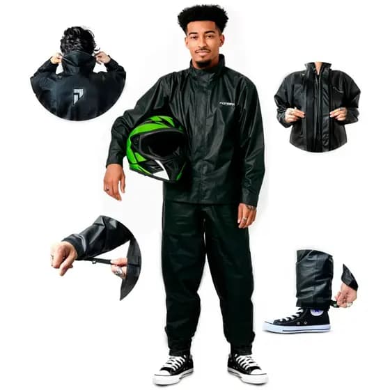 Conjunto Capa de Chuva Pioneira – PVC Reforçado Impermeável (Jaqueta + Calça)