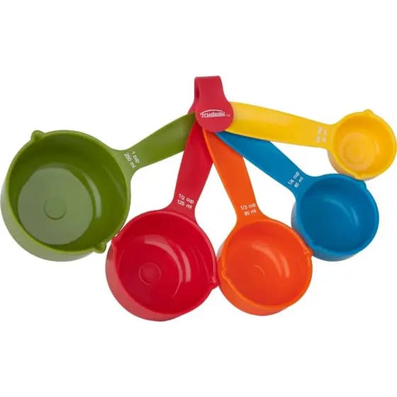 Kit Colheres Medidoras Coloridas 5 Peças – Medidores de Cozinha Plástico Resistente