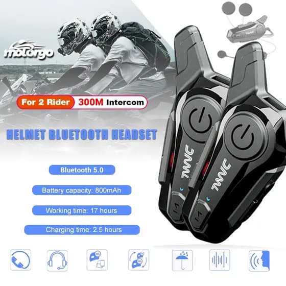 1/2Pcs Fone De Ouvido Intercomunicador De Motocicleta Bluetooth Para 2 Motociclistas 300M Interfone Sem Fio Chamada Mãos-Livres