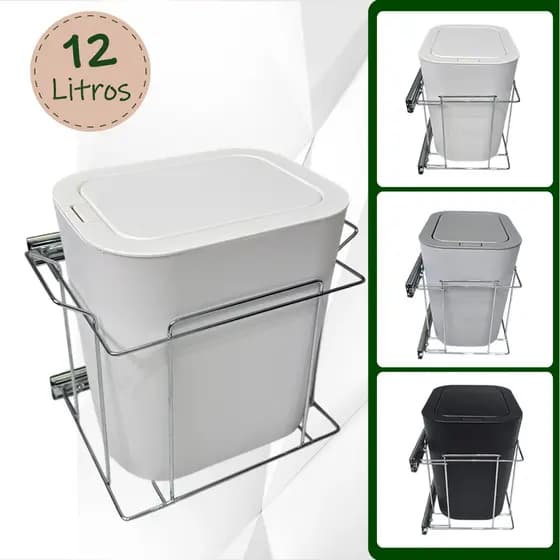 Lixeira Aramada Desliz. 12 Litros Fix Lateral Click