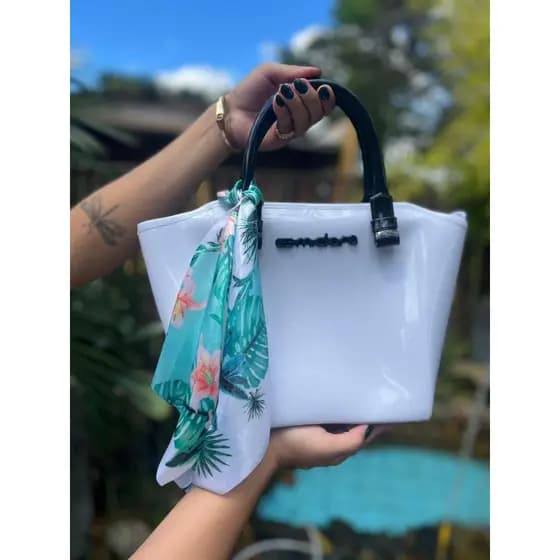 Bolsa Feminina Elegante com Lenço Decorativo Luxo Alça Moderna Estilosa Promoção
