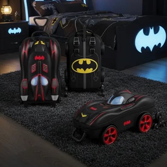 Mala Infantil 3D Rodinhas Preta Viagem Menino Bagagem Escolar Resistente Leve Compacta
