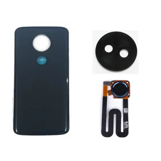 Tampa Traseira Para Moto G6 Play Azul + Botão Home + Lente