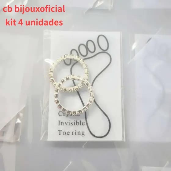 Kit 4 Strass anel Elástico Decoração Dedo Do Pé Anéis Pés