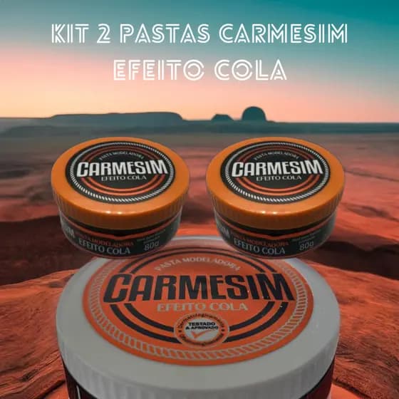 Kit 2 Pomadas Modeladora Efeito Cola 80g CARMESIM