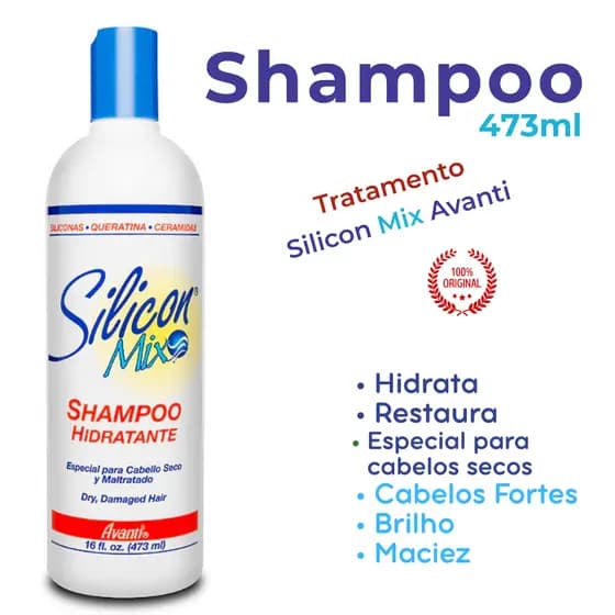 Shampoo Hidratante 473 ML Silicon Mix Avanti - Hidrata - Restaura - Brilho - Suavidade Cabelo