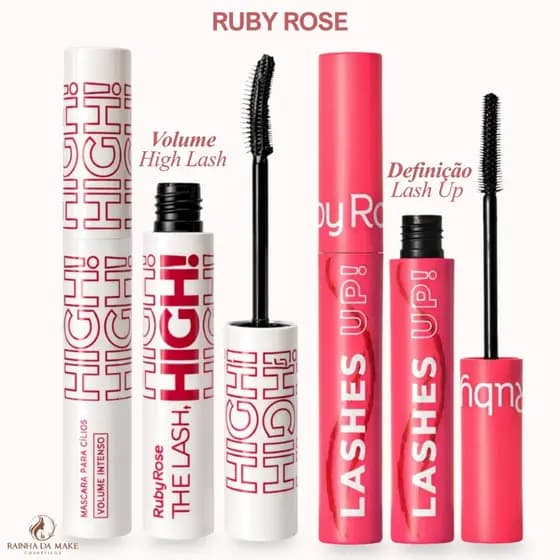 Máscara Cílios Longos Ruby Rose Volume High Lash Ou Alongamento Lash Up Marcantes Beleza