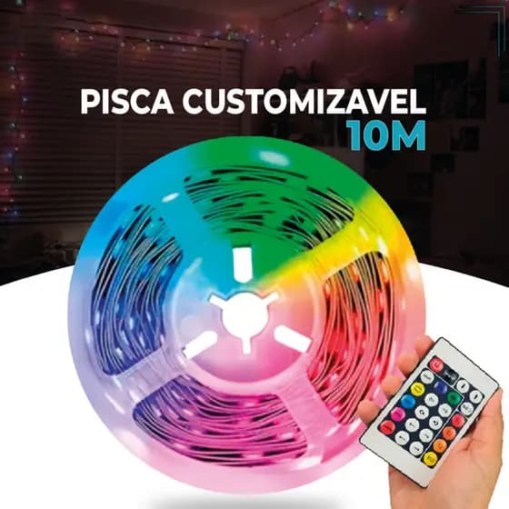 Fita de LED RGB 10M USB + CONTROLE | Controle por aplicativo | A prova d'água Pisca-Pisca de Natal