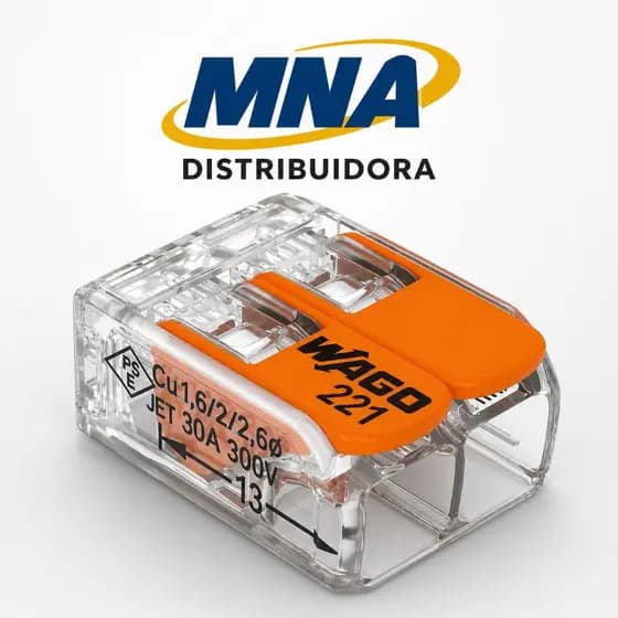 Kit 3 Conector Wago Emenda 2 Fios 6mm ou 4mm