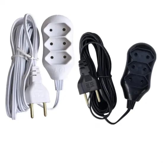 Extensão Cabo Pl 2P 10A 1,5M Bivolt Preta Cordão c/ 2x0,75mm