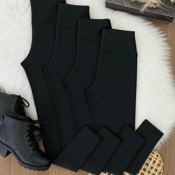 Kit 2 Calça legging Flanelada feminina Peluciada Grossa