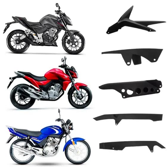 Protetor De Corrente Motos Honda Yamaha Titan Fan 125 Ybr Cb 250 Twister Cb 300F Nxr Bros XR 250