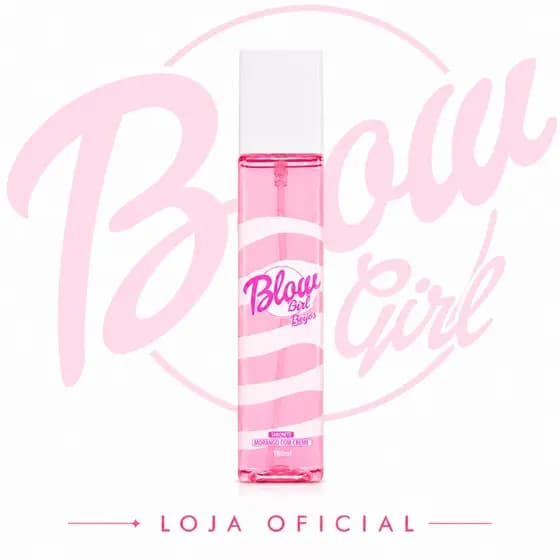 Body Splash Feminino Morango Com Creme Blow Girl Perfume Doce Gourmand Alta Fixacao Anvisa Original 180ml