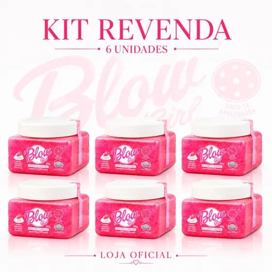 Kit Revenda 6 Esfoliante Corporal Geleia Morango Rocha Vulcanica Blow Girl Atacado 525g