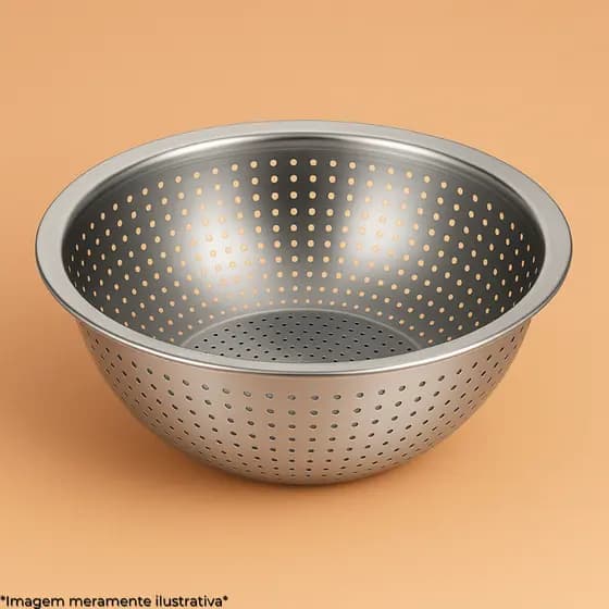 Escorredor De Massas Inox 28cm Uny Home Para Arroz Legumes Macarrão Salada Cozinha