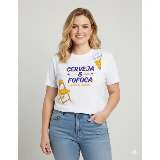 Camiseta Feminina Blusa de Algodão T Shirt Frase + Brinde