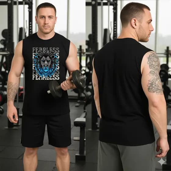 Regata Masculina Estampada Academia Fitness Casual Algodão Confortável