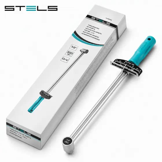 Torquímetro Vareta 300 Nm Estalo Stels 1/2pol Profissional Azul-turquesa