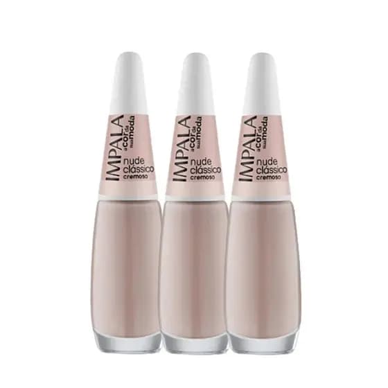 KIT 3 ESMALTE IMPALA NUDE CLASSICO QUERIDINHOS DA MANICURE