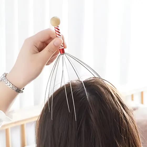 Massageador Polvo Relaxar Cabeça Couro Cabeludo Anti Estress