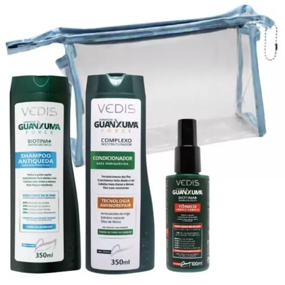 Kit Guanxuma Shampoo Condicionador Tônico Cabelos Normais
