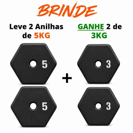 Anilhas para Musculação, Adquira 2 Anilhas de 5Kg e Ganhe 2 Anilhas de 3KG (PROMOÇÃO TEMPORÁRIA))