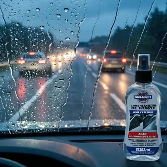 Cristalizador de Vidros 100ml Aumenta a Visibilidade na Chuva Reduz Sujeira Insetos Proteção para Parabrisa e Vidros