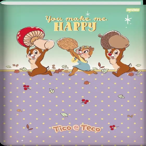 Caderno Brochurão 80 folhas 20x27cm Tico & Teco - 4 capas aleatórias