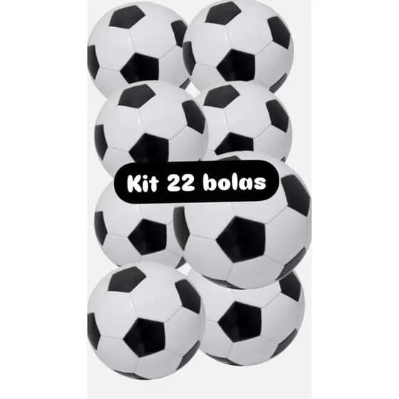Kit 22 bolas de futebol preto e branco