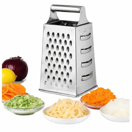 Ralador Manual De Aço Inox 20cm 4 Faces Para queijo Legumes