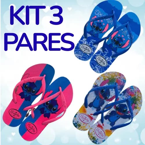 Kit 3 Pares de Chinelo Macio feminino Sandalia Stich Macio Vendidos