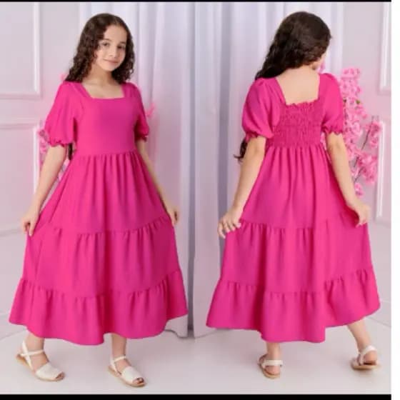 Vestido Longo manga princesa infantil y juvenil material,dunha,suceso,linda,para natal