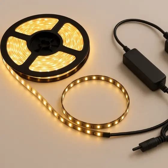 Fita 250 cm 120 leds quentes com fita led e fonte plug macho para PENTEADEIRA COM ESPELHO luxo
