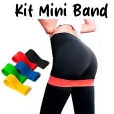 Kit 5 Faixas Elásticas Mini Band Para Treino Funcional Musculação Pilates Fitness Glúteos