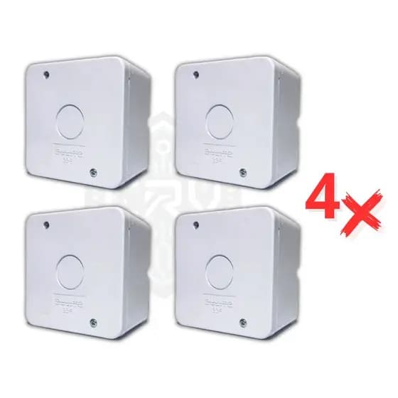 KIT 4 Caixa Plástica Organizadora de Proteção Câmera Parafuso C/ Vedação Stilus Simples Branca IP55