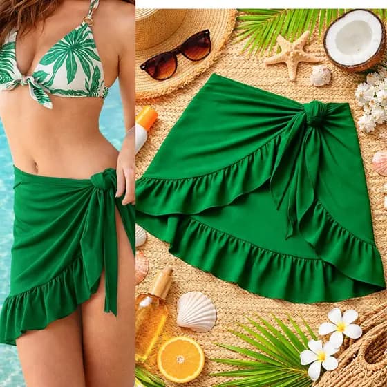 Saia Canga de Praia Moda Básica Pareô Estilosa Curta