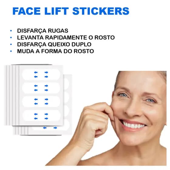 Adesivo Lifting Facial Fita Invisível Antirrugas Estica a Pele Disfarça as Rugas