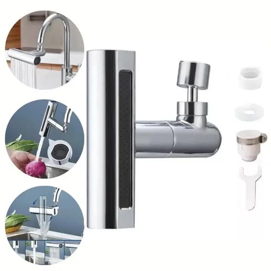 Bico Adaptador Universal Torneira De Pia Extensor 4 em 1 Cascata Rotação 360° 4 Funções