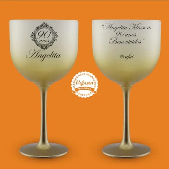 Taça Gin Tônica Personalizada 600ml Acrílico Cores - Nome/Logo/Data comemorativa!