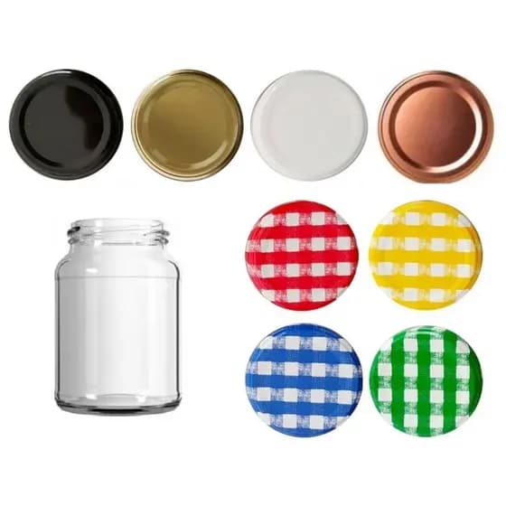 15 Potes de Vidro de 600ml Mais Tampas Metálica de 74mm, Escolha a Cor.