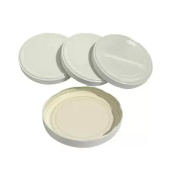 5 Tampas 113mm Metálica BRANCA. Ideal para pote grande de 03 Litros. Além de durável é confiável.