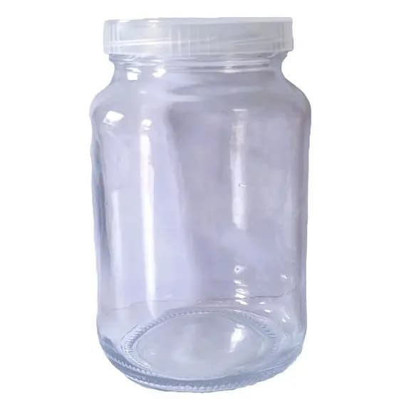 6 Potes de 600ml de Vidro Com Tampa de Plástico Transparente 74mm. Para Temperos, Conservas e Grãos.
