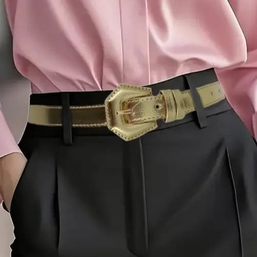 Cinto Feminino Elegante Metalizado 110-120cm Festa Balada Evento Moda Fashion Blogueira Influencer