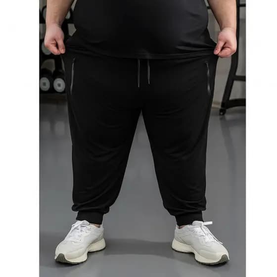 Calça Plus Size Masculina Tactel Jogger Esportiva Academia Slim Treino