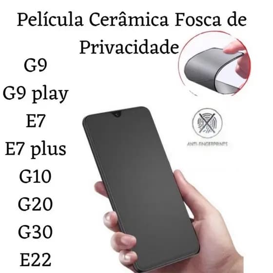 Película de Cerâmica Fosca Privacidade Motorola Moto G9 / G9 play / E7 / E7 plus / G10 / G20 / G30 /E22